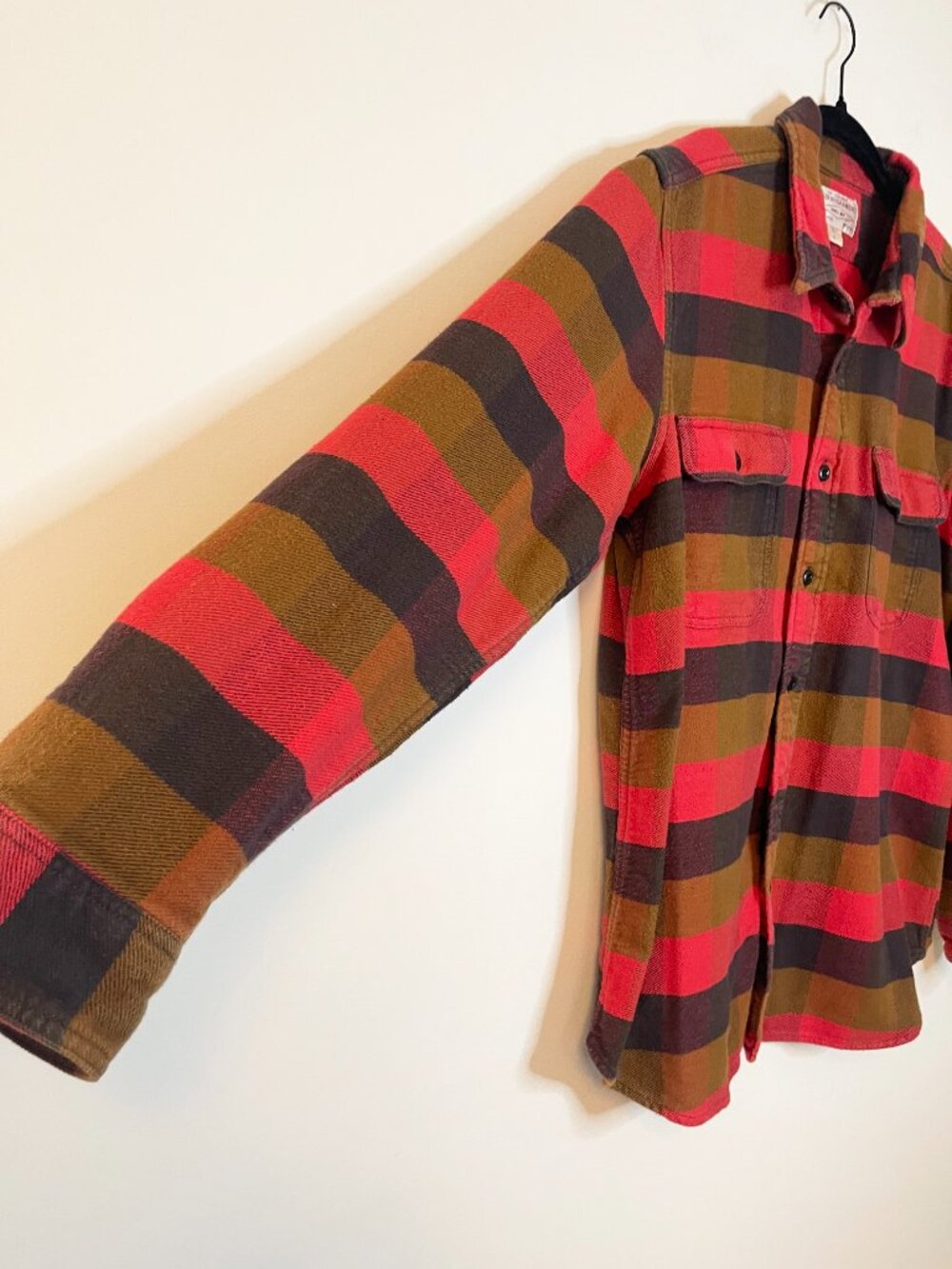 Filson Garment Vintage Flannel Shirt XL Red Brown Buffalo Plaid 100% Cotton - Picture 5 of 9